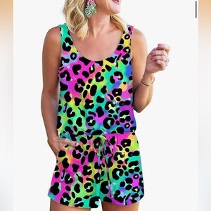 Colorful Leopard Print Jumpsuit